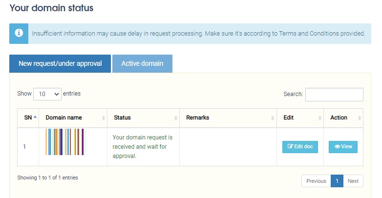 domain status